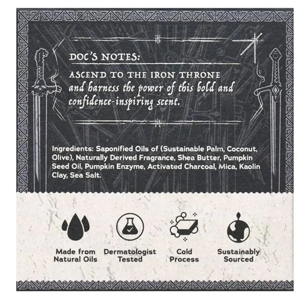 Dr. Squatch Men's All Natural Bar Soap, Thousand Sword Scrub, Game of Thrones